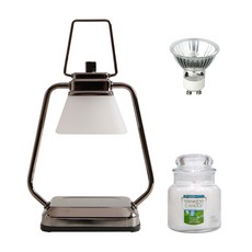 KAENDEULMAM 可定時迷你融蠟燈+鹵素燈泡+香氛蠟燭 S號, Clean Cotton, 黑珍珠(蠟燭加熱器)