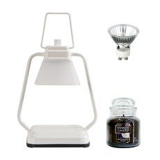 Timer Square Mini Candle Warmer + Yankee Candle Small Jars Set, Midsummer Night, 白色(蠟燭加熱器)