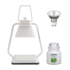 KAENDEULMAM 可定時迷你融蠟燈+鹵素燈泡+香氛蠟燭 S號, Clean Cotton, 白色(蠟燭加熱器)