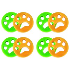 吸附灰塵矽膠黏貼式清潔器 橘色4入 + 綠色4入, 1套