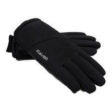 RAVER R9 防寒智慧觸控鋪棉刷毛手套, 黑色
