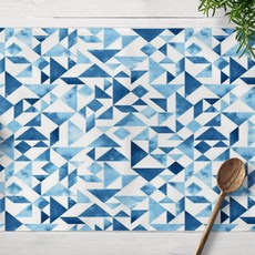 快生活藍色系列亞麻餐墊廚房巾 32 x 21 cm, 04, 1個