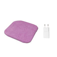 DAEHAN 便攜3段溫控遙控器USB單人電熱坐墊 DH-HEAT+USB充電器 5.0V 2.0A, 靠墊（40 x 40 厘米）, 紫色