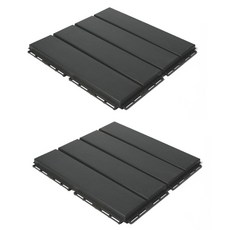 室內裝飾一字型組裝式地板, 2個, 木炭