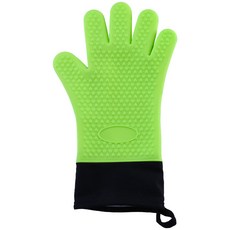 隔熱烤箱手套, 07長款平光手套綠色, 1個