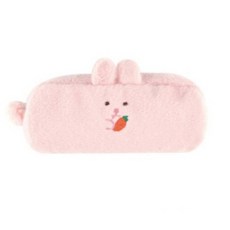 柔軟毛絨鉛筆盒, 粉紅兔, 1個