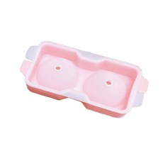 We Know How 大球形圓形矽膠製冰盒 2格, 粉紅色, 1個