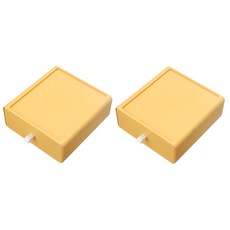 多功能桌上型收納盒, 2個, 黃色