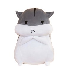 해솔 햄스터 캐릭터 안고자는 애착 봉제 인형, 그레이, 1개