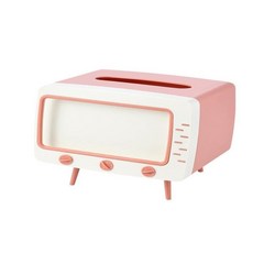 Shoppingjoy 手機支架型面紙盒 + 透明掛勾, 粉紅色, 1套