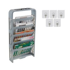 스탠딩 책정리대 + 투명후크 5p, 회색(책정리대)