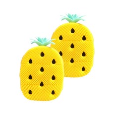 Alldaymall 鳳梨沐浴刷, 2個, 1入, 黃色