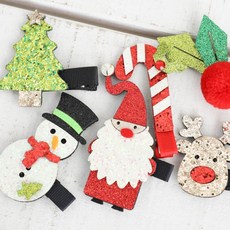 로로샤 여아용 반짝 크리스마스 헤어핀 6종 세트