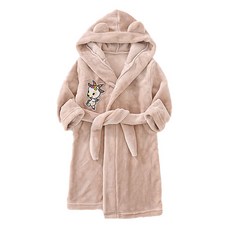 깜찍한 캐릭터가 있는 샤워가운 150cm, 양(베이지), 1개