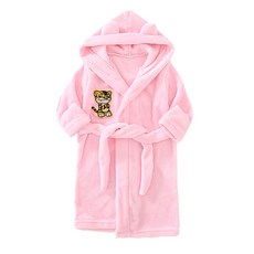 깜찍한 캐릭터가 있는 샤워가운 150cm, 타이거(핑크), 1개