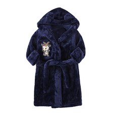 有可愛角色的浴袍 130cm, 羊(海軍藍), 1個
