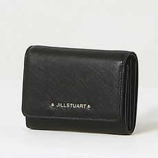 JILLSTUART 鉚釘裝飾皮革短夾 JAWA3E900BK