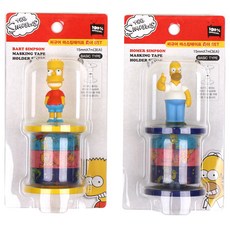hM+ 辛普森家庭紙膠帶 15mm*7m 3入+人物紙膠帶架組, 荷馬，巴特（持有人）, 2組
