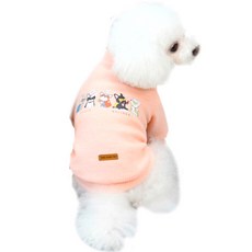 DING DONG PET 寵物Super Bulldog超細纖維羅紋T恤, 粉紅色