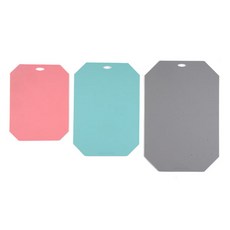 Eliliving TPU砧板 八角 3件組, 灰色+藍綠色+橙粉色