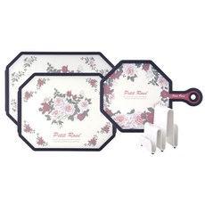 Eli 八角砧板支架 + 中號 + 服務迷你 + 支架套組, 玫瑰