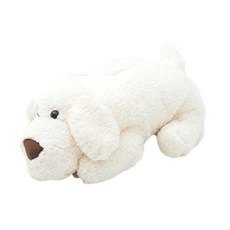 JCP 蓬鬆柔軟狗狗面紙盒, 白色, 1個