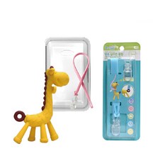 ange 造型固齒器組 M號, 1組, 長頸鹿固齒器+矽膠夾(隨機出貨)