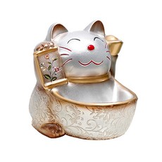 JCP 復古貓咪存錢筒 收納, 1個, 銀色