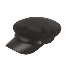 DAKS 高爾夫皮革顏色獨特的警察帽 XXX, 黑色 (DNHE1F711BK)