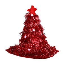 星星聖誕樹造型派對帽, 1個, 紅色