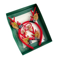 專為懶人準備的聖誕節髮箍髮夾組, 1套, 款式 03