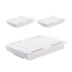 書桌隱藏收納盒, 白色的, 3個