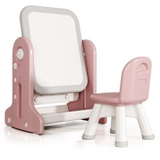 펀엔베이비 2 in 1 드로잉보드 자석 책상의자, 핑크, 1개