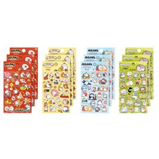 Molang PVC 貼紙 2 4款 x 3入, 混合顏色, 1套