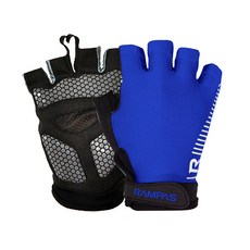 RAMPAS 透氣防滑運動半指手套組, 藍色