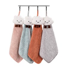 雲朵擦手巾4件組, 混色, 1組