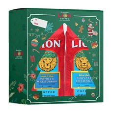 LION COFFEE Lioncoffee 咖啡粉禮盒 澳洲堅果 283g+烤椰子 283g, 2種原豆咖啡, 1組