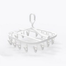 Ludens 衣架型空間利用襪子曬衣架 16夾, 2個, 白色