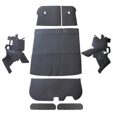 CHAPANG SS材質後車廂墊全套 + 車門墊 + 第一排下方飾板, Kia NQ5 汽油 無喇叭孔 2021年款, 黑色, 起亞
