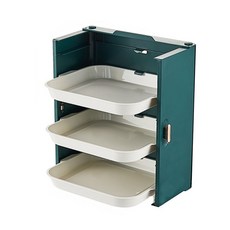 Avenue Goods 折疊廚房儲物架 3 層板 280 x 1 x 320cm, 1個, 輕奢綠色