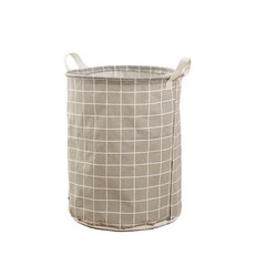 대형 원형 수납 빨래바구니, 그레이체크
