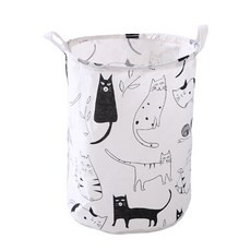 대형 원형 수납 빨래바구니, 고양이