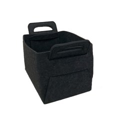 패브릭 손잡이 수납 빨래바구니 S, 다크그레이, 1개