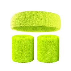 運動髮帶護腕組, 03 螢光黃