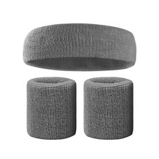 스포츠 머리띠 팔찌 세트, 16 회색, 1개