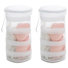 메쉬 신발 속옷 관리 세탁 원통가방, 2개, 1개입