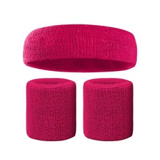 스포츠 머리띠 팔찌 세트, 17 딥 로즈, 1개