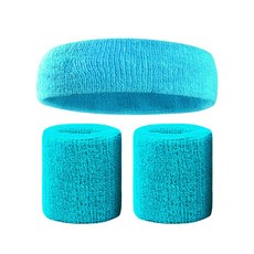 스포츠 머리띠 팔찌 세트, 04 하늘색, 1개