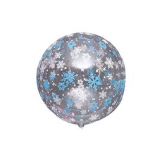 Joyparty 雪花印花氣球 50cm, 藍色, 3個