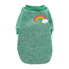 可愛棉質狗狗毛衣, 14 綠色彩虹 4 L